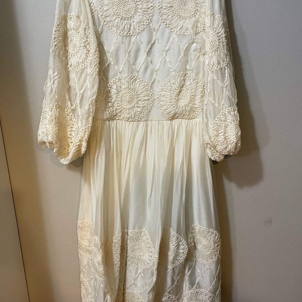 Elegant Cream Embroidered Dress